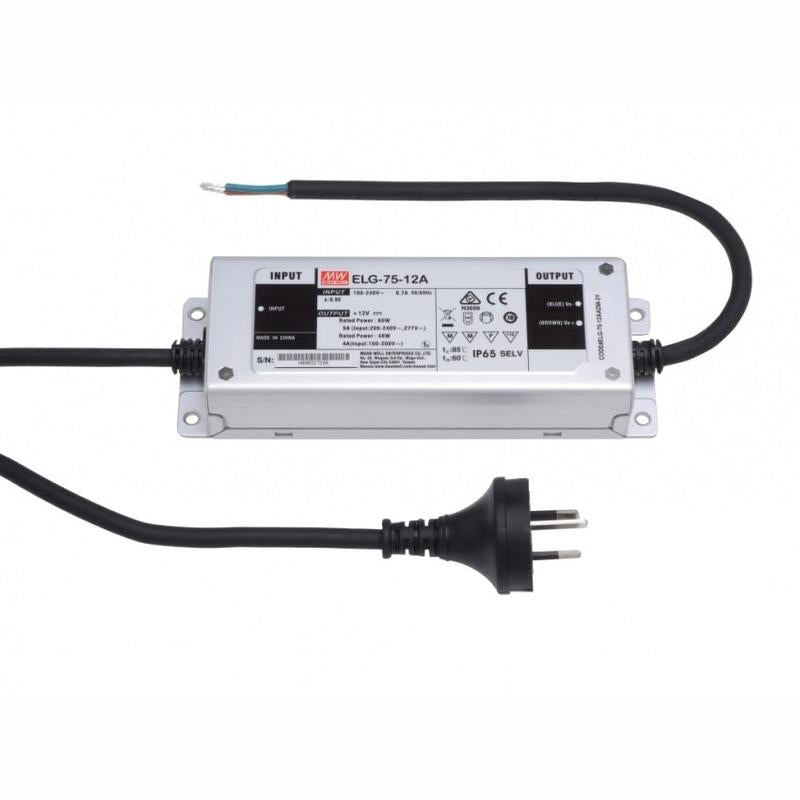 Mean Well ELG-75-12-3Y 75W 12V IP67 LED driver with metal housing
