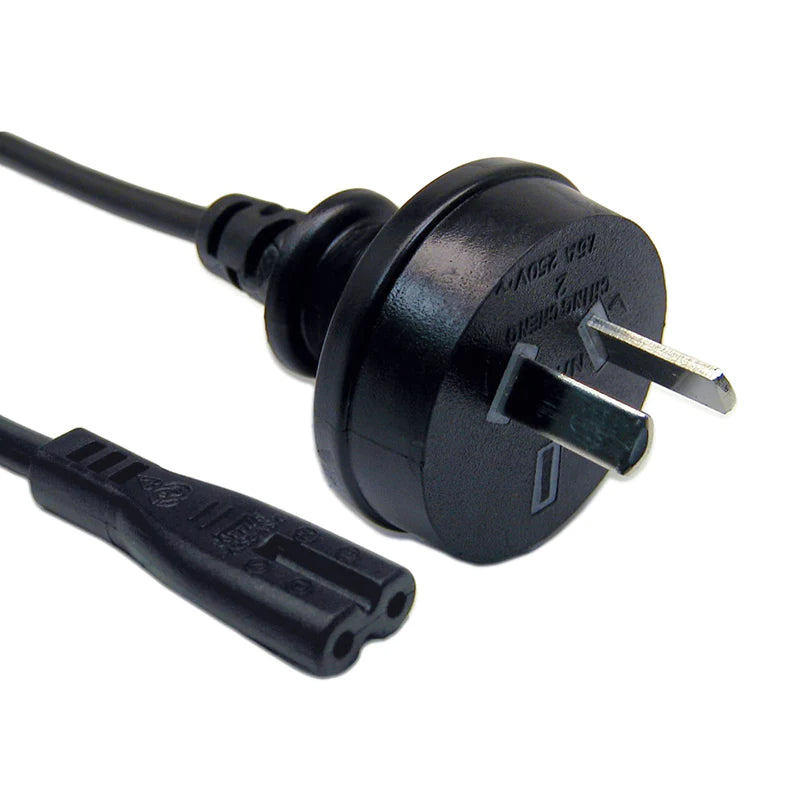 Mains power cord connector end detail