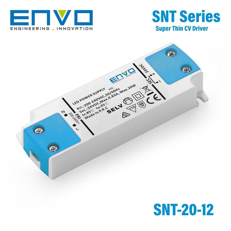 Envo EV-SNT-20-12 super thin 20W 12V LED driver, 16mm profile