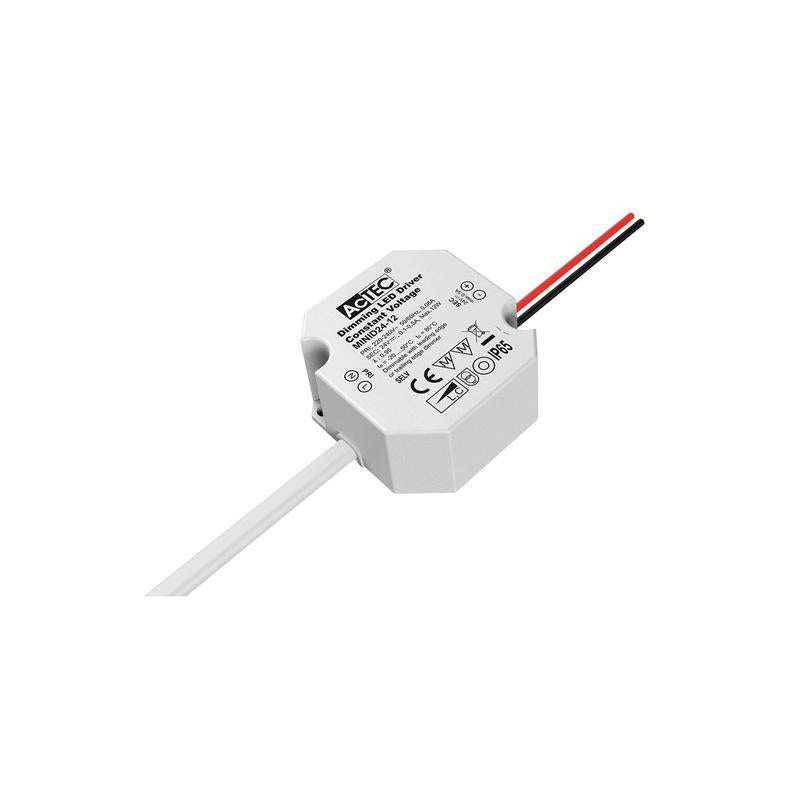 AcTEC MINID12-12 compact triac dimmable LED driver 12W 12V IP65 rated