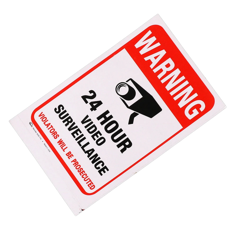 24H Video Camera System Warning Sign red and white vinyl sticker