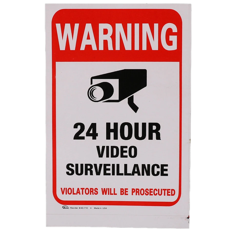 Wall Sticker 24H Video Camera System Warning Sign