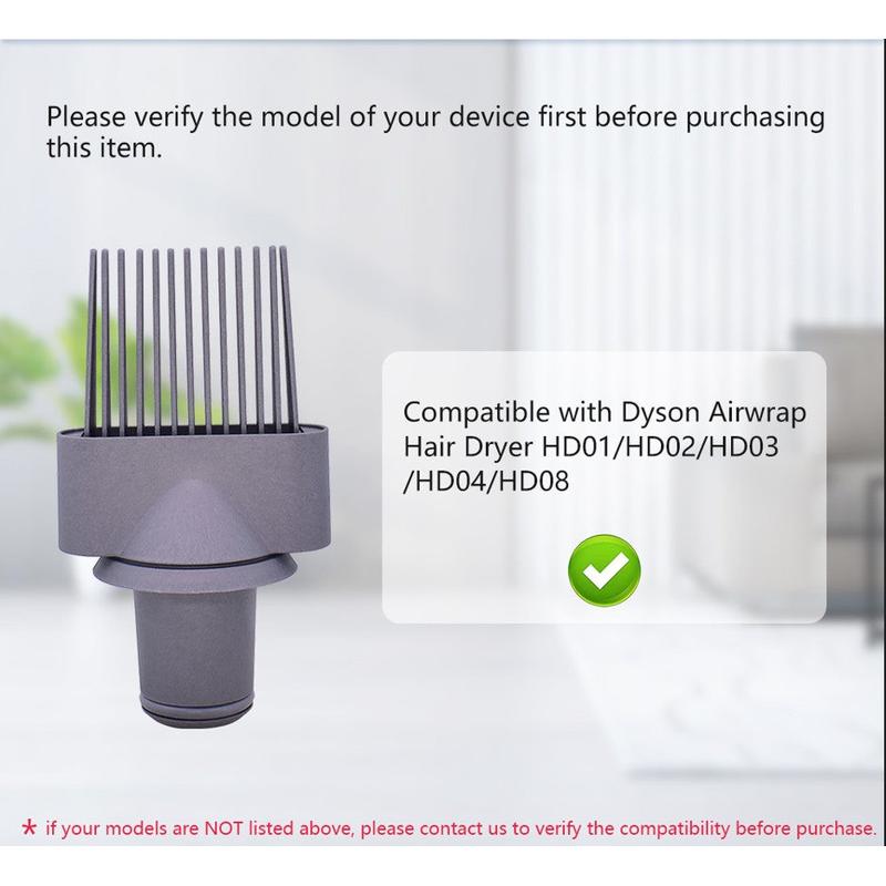 Dyson Supersonic wide tooth comb attachment side view