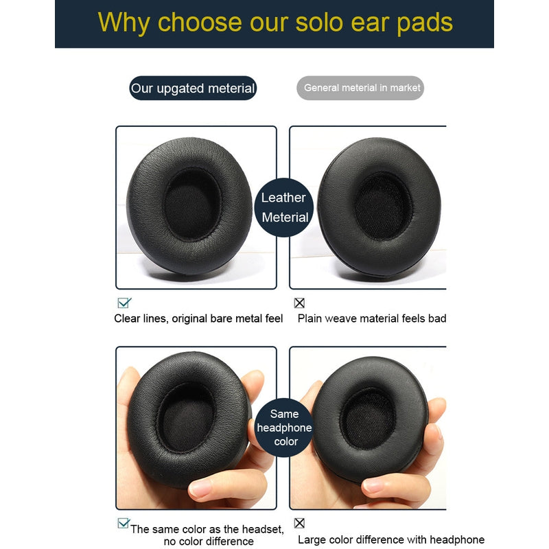 Replacement Ear Pads Cushion for Beats Solo 2.0 3.0 Solo 2 3 Wireless Headphones
