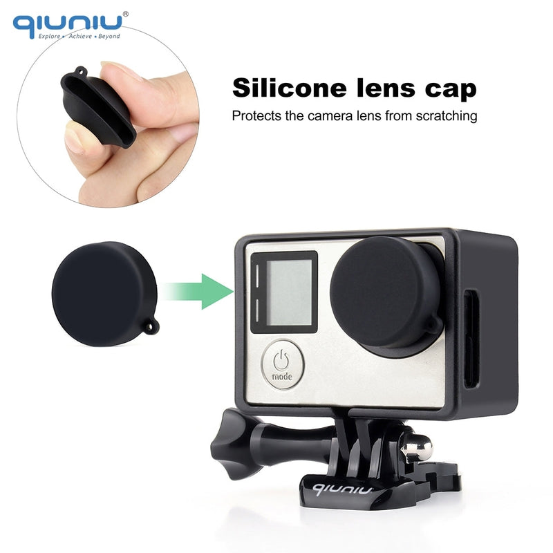 GoPro Hero 4 frame housing with mounting bracket attached