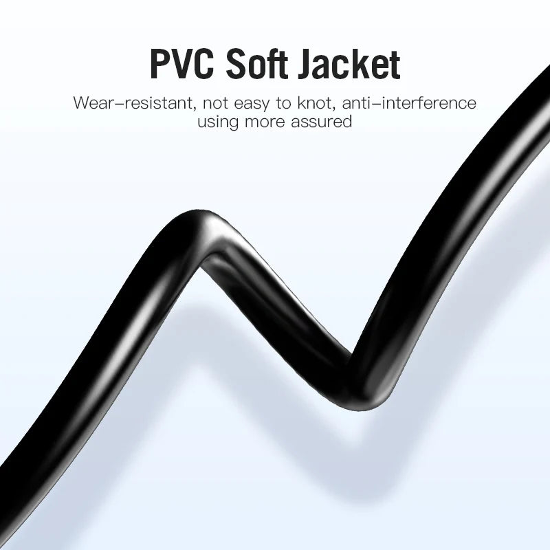 Black PVC soft jacket RCA cable