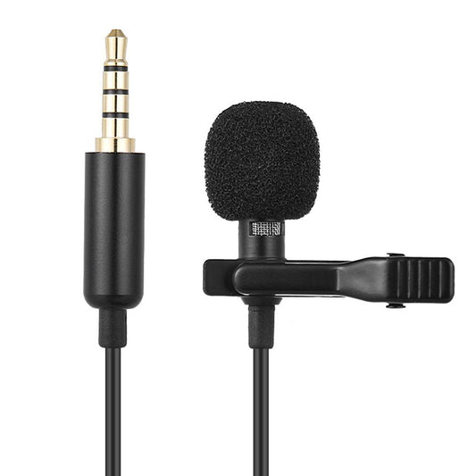 Portable 1.5m Lavalier Mini Microphone Condenser Clip-on Lapel Mic (3.55mm or USB plug)