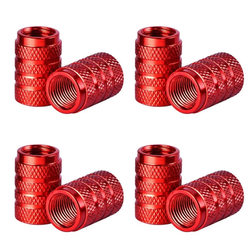 Black aluminium valve caps set of 4