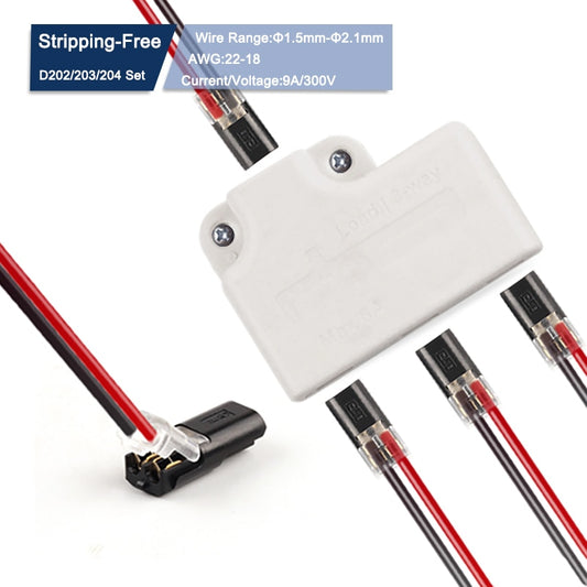 Wire Connector Splitter Box With Connectors for Audio Auto Moto Lighting System 22-18AWG