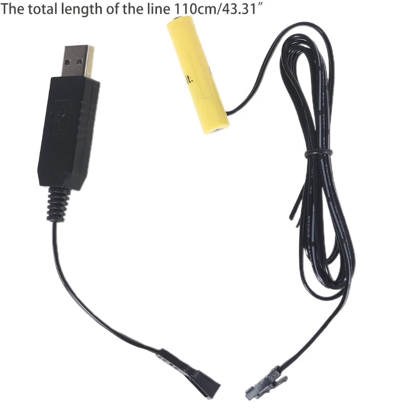 USB Battery Eliminator for 1-4pcs x 1.5V AAA Batteries (1.5V, 3V, 4.5V, 6V)