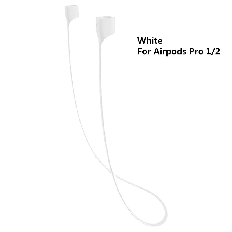 Magnetic silicone strap for AirPods Pro shown with white AirPods