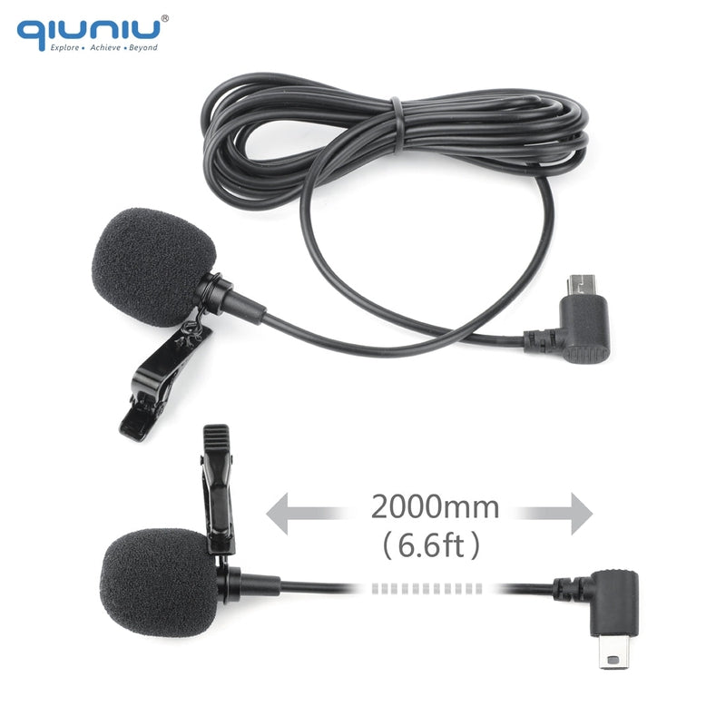 QIUNIU 2M External Microphone Mic for GoPro Hero 3 3+ 4 Go Pro 4