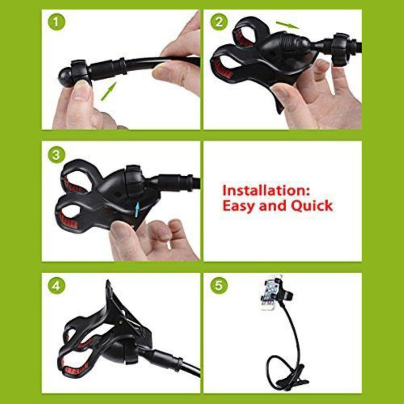 Universal gooseneck holder showing device compatibility