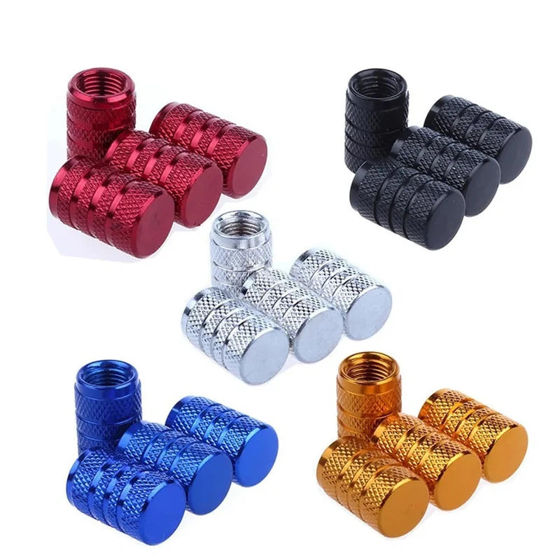 Aluminium tyre valve caps in multiple colours