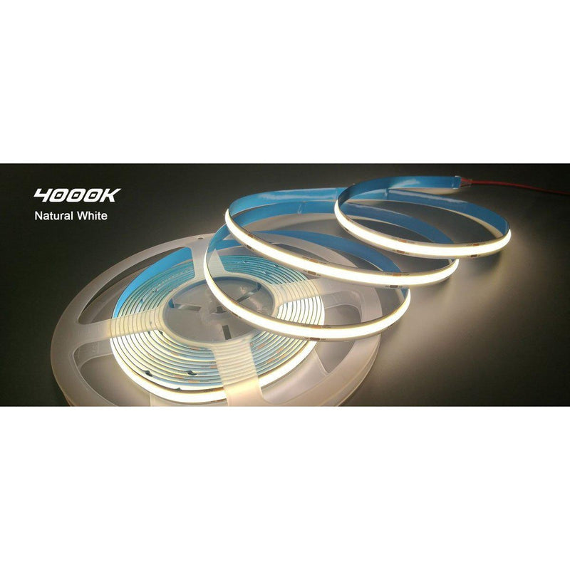 COB LED strip light with DC female connector detail