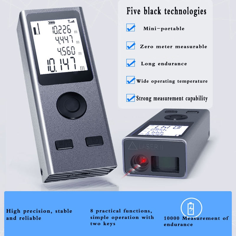 Mini Laser Rangefinder Digital Tape Measure Laser Ruler 50m