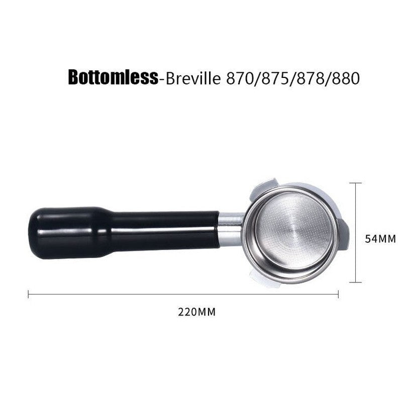 Bottomless portafilter showing filter basket detail