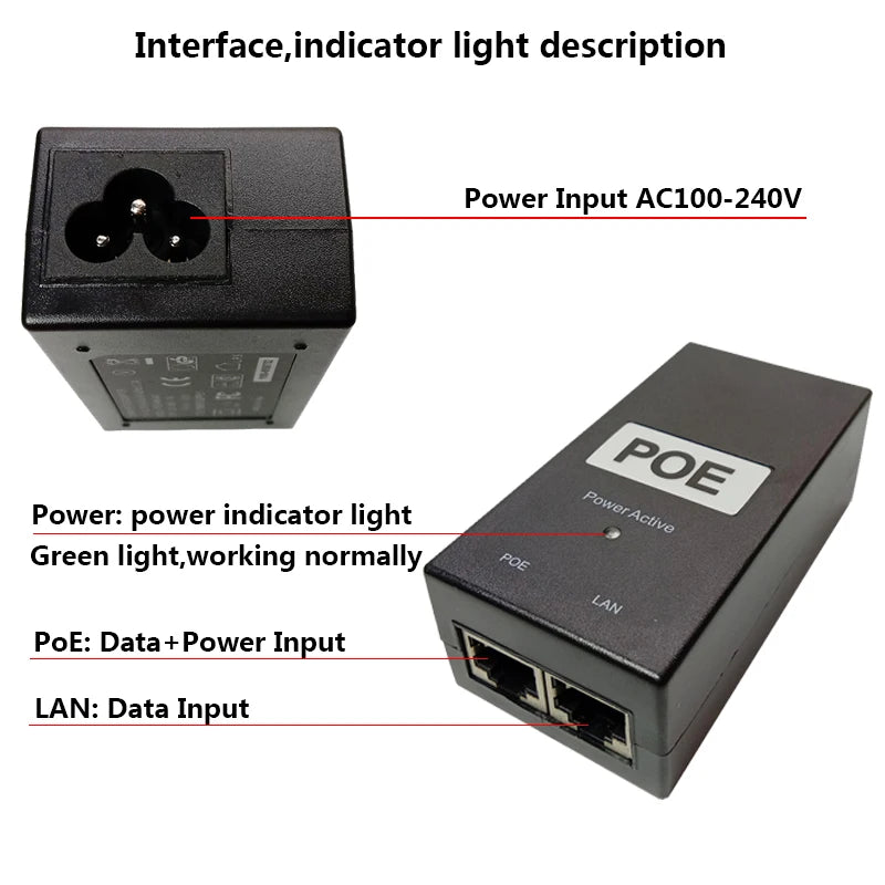 48V POE injector with AU cable