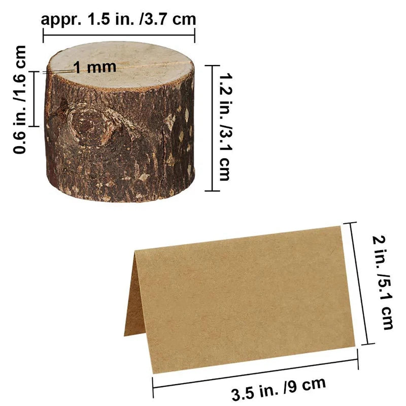 Wooden place card holders in packaging set of 10