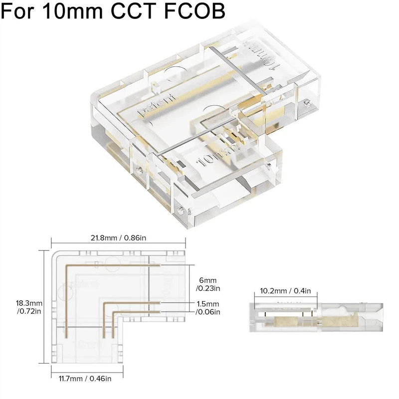 COB LED strip connector options