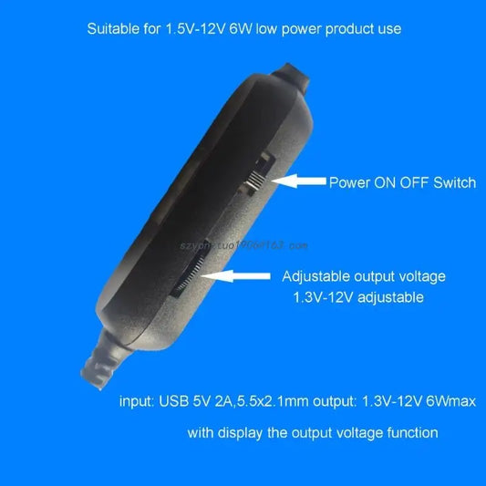 USB Adjustable Output Voltage Cable Step Up/Down Converter to 1.5V 3V 4.5V 6V 9V 12V