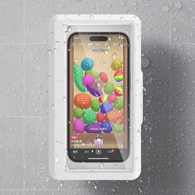 Waterproof phone holder showing sealed design