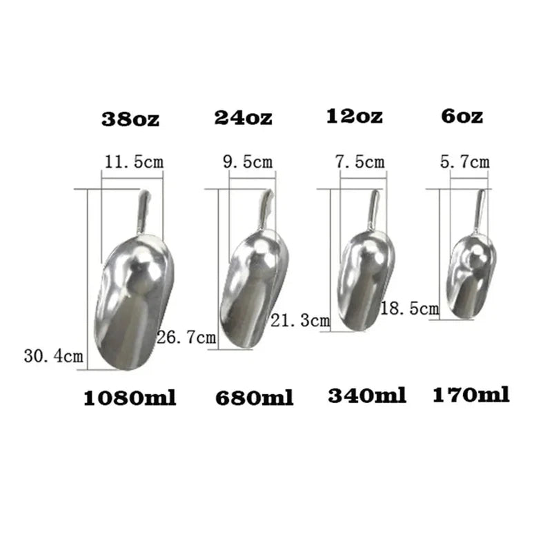 Food grade aluminium ice scoop 170gm capacity