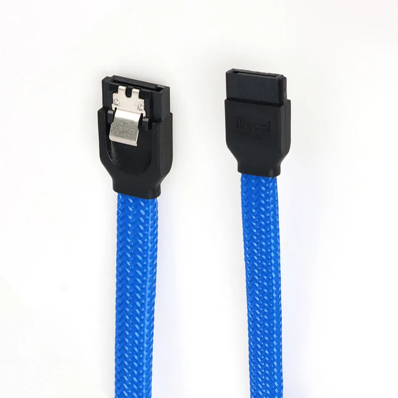 Lecolli SATA 3.0 III SATA3 7pin Data Cable 6Gb/S SSD Cables HDD Hard Disk Drive Cord Line With Nylon Premium Sleeved
