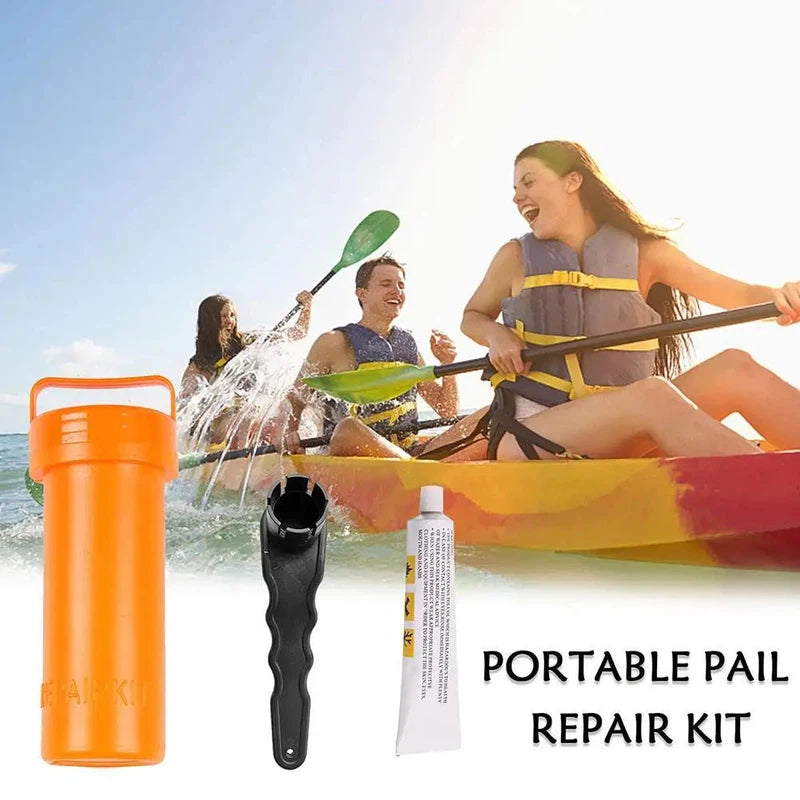Compact SUP repair kit showing size and portability