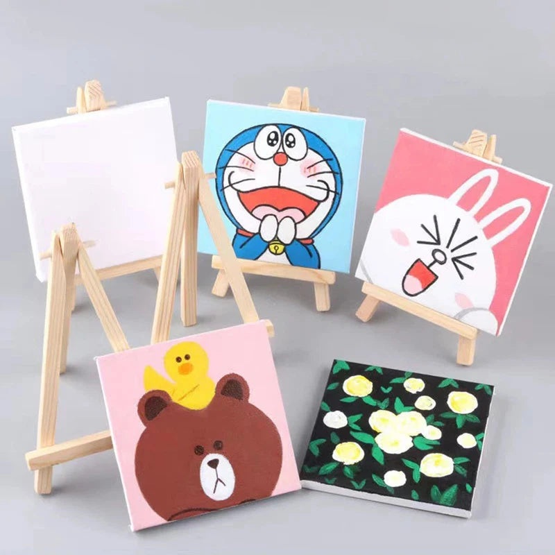 Set of 10 wooden mini easel stands for events
