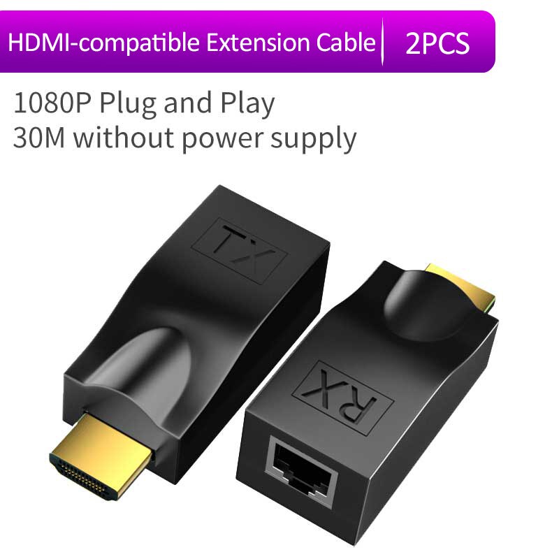 HDMI extender connection diagram showing TX and RX setup