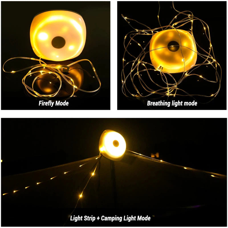 Camping Lights 10m String with Lantern (2 in 1 Design) Waterproof & Rechargeable
