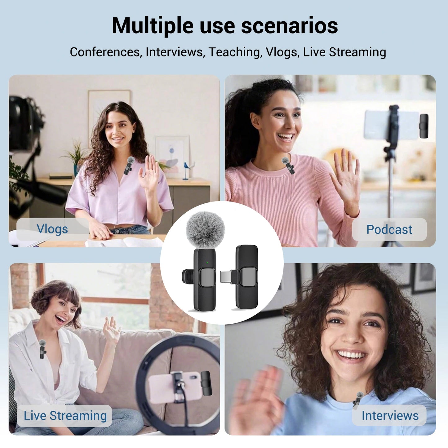 Wireless lavalier mic kit contents