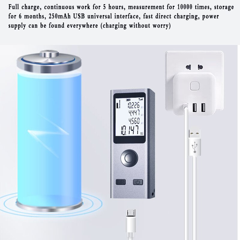 Digital laser measuring device with lanyard