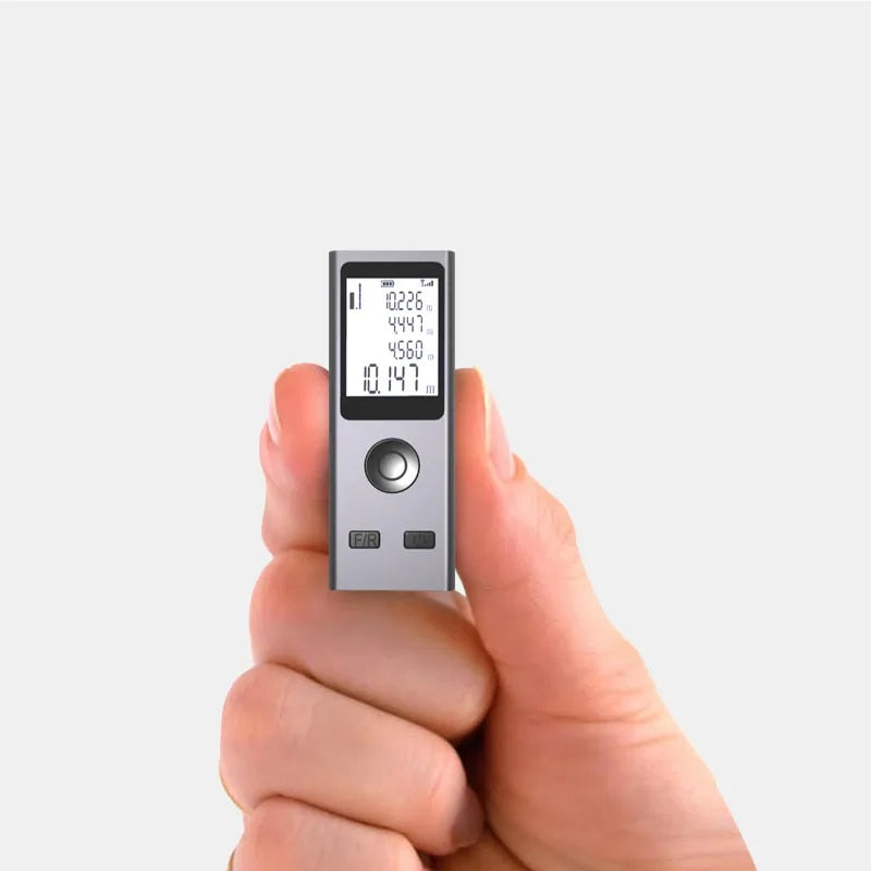 Mini laser rangefinder 50m digital tape measure in grey