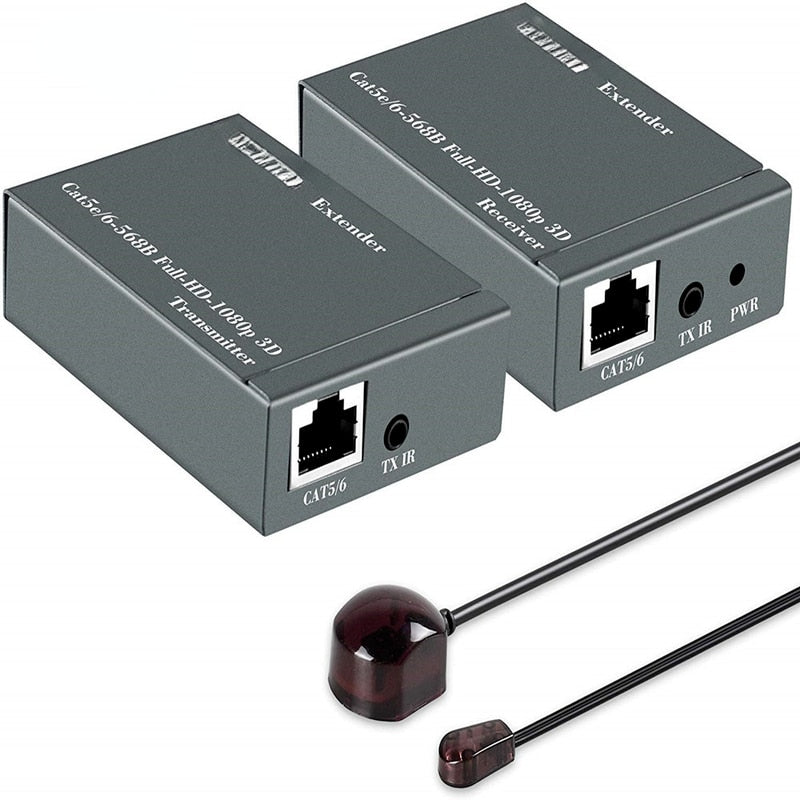 HDMI Extender 60m transmitter and receiver units with IR function