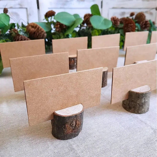 Small Natural Wooden Place Card Holders (10pcs)