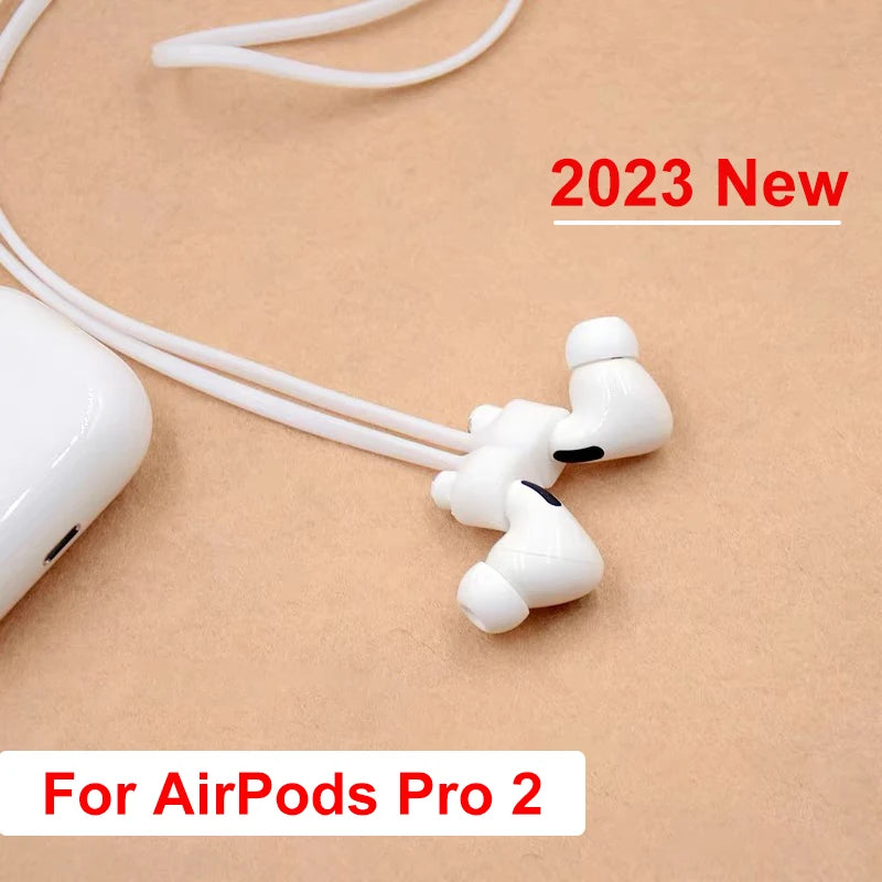 AirPods magnetic lanyard strap in black silicone
