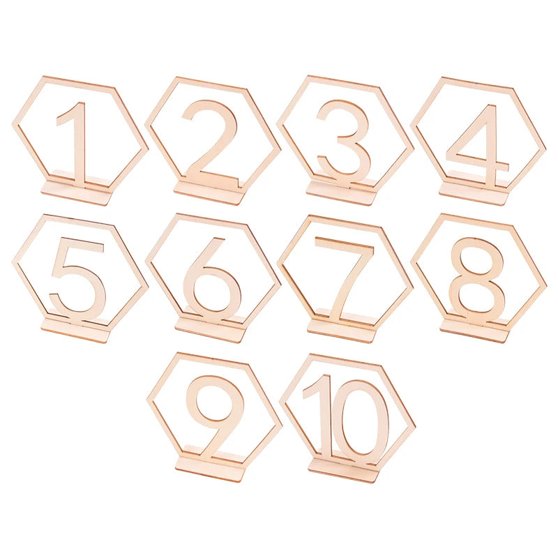 Wooden table place card with rustic number sign