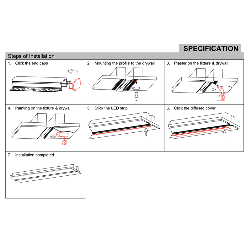 LED Aluminium Extrusion Profile for LED strip ALU-6214A