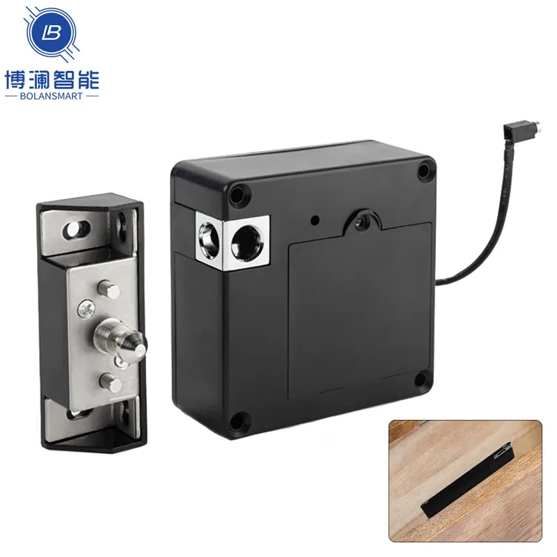 Black RFID electronic drawer lock with keyless entry system