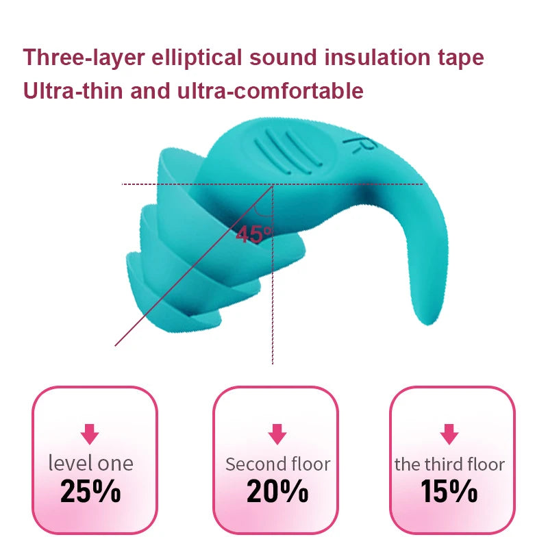 Anti Noise Silicone Earplugs filter Waterproof Swimming Ear Plugs For Sleeping Diving
