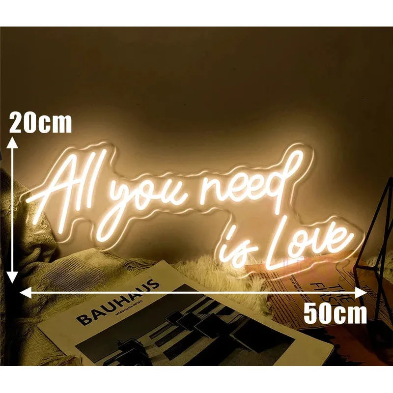 Customisable neon sign design options