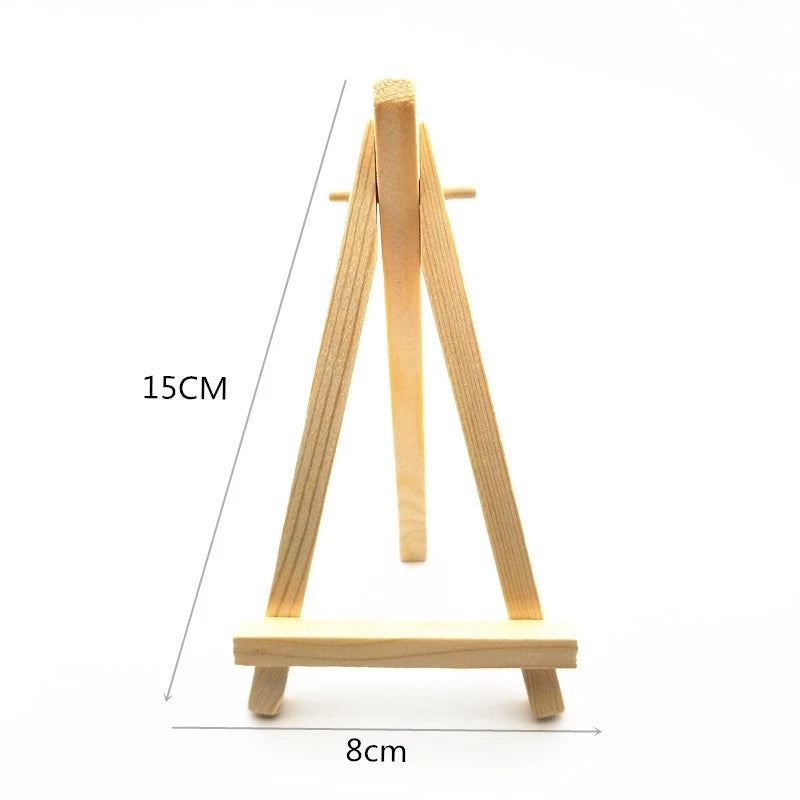 Wooden mini easel stand used as phone holder