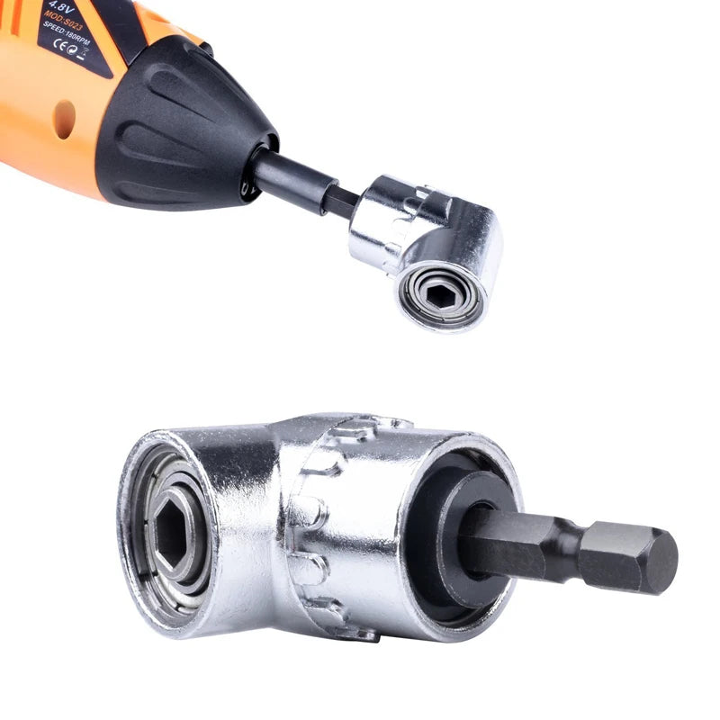 105 degree angle screwdriver adapter with hex bit socket