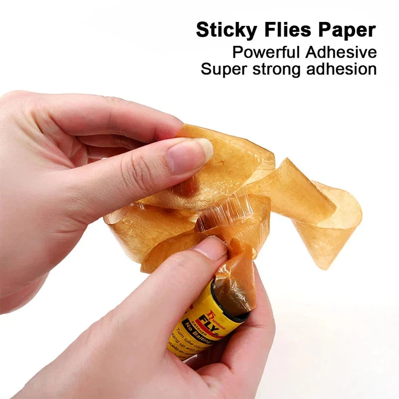 4 rolls Fly Sticky Paper Strong Glue Strip For Flies Paper Strips Double Sided Flying Insect Bug Mosquitos Catcher Roll Tape
