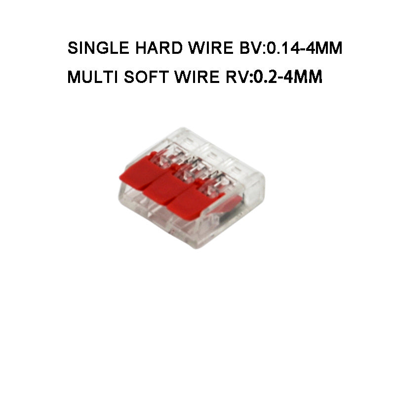 Wire connector showing push-in mechanism detail