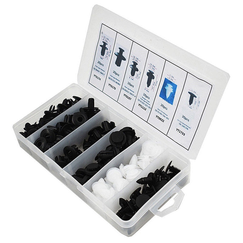 Car fastener clips push retainer pin rivet set 100 pieces with storage box