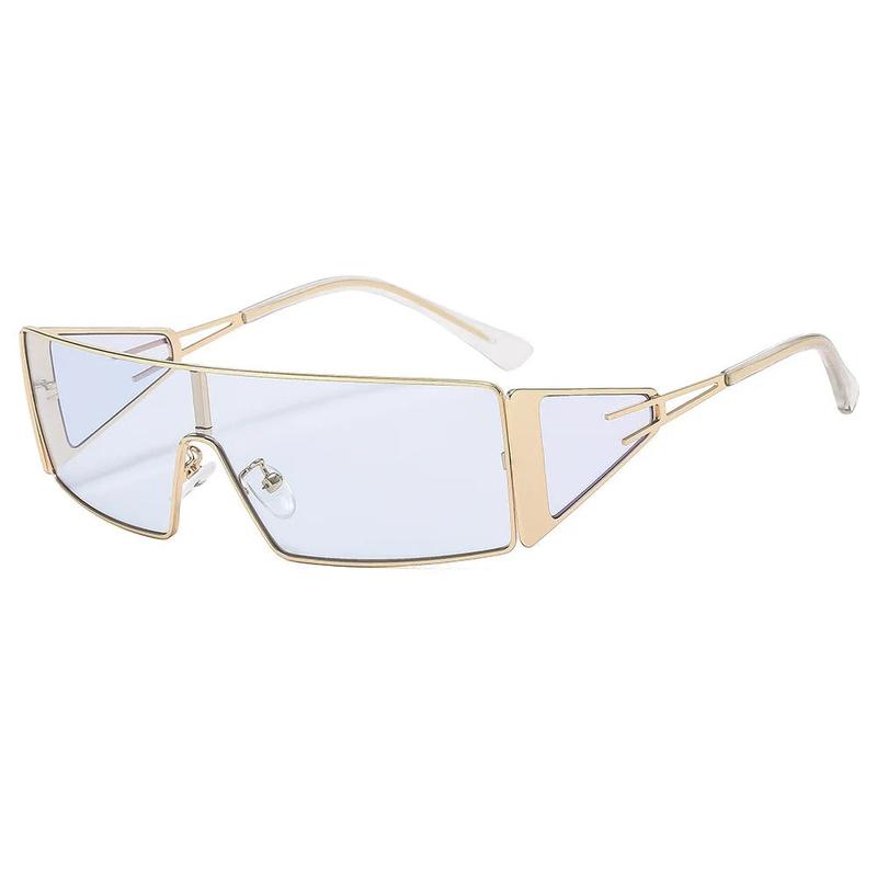 Square metal frame sunglasses with coloured acrylic lens