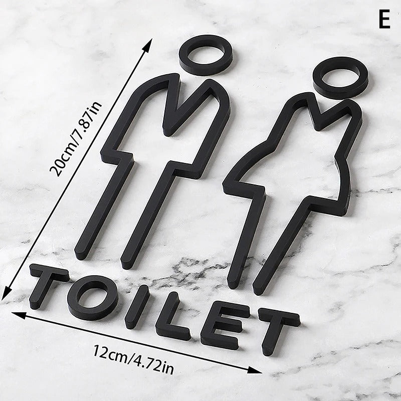Washroom Signs - Stylish & Modern Black Acrylic